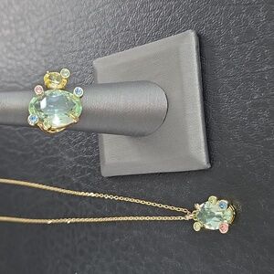 Swaroski Gema Asymmetrical Multicolored Gold Tone Plated Set